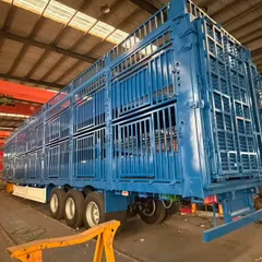 3-Livestock Transport Semi-Trailer, Tri-Axle Cage Trailer for Cattle, Sheep, Pigs, Export to Africa/Australia