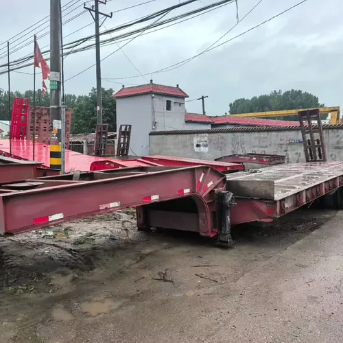 Used 14.8m 5-Axle Low Bed Semi-Trailer, 80 Ton Excavator Trailer, 295 Tires