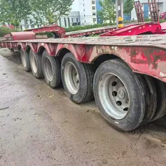 Used 14.8m 5-Axle Low Bed Semi-Trailer, 80 Ton Excavator Trailer, 295 Tires
