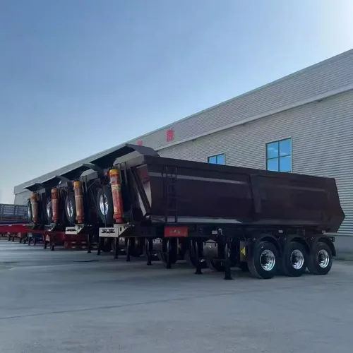 U型后翻式半挂车，重型自卸车，500毫米梁，空气悬挂升降