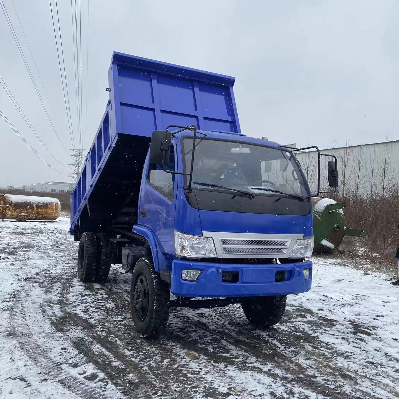 4WD/RWD 6 Ton Tipper Truck, Dual Cylinder Rear Discharge, Air Brake, Engineering Hauler