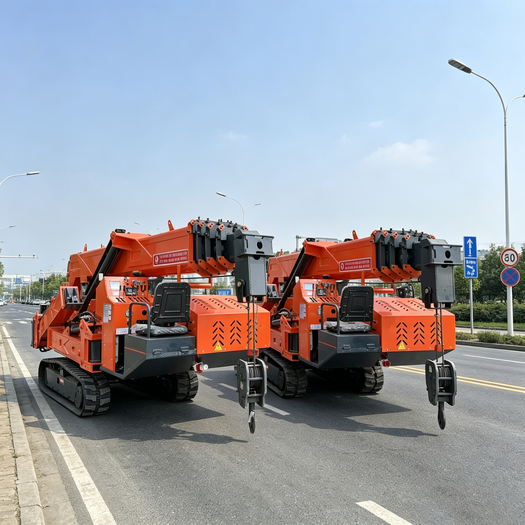 Spider crane, crawler crane