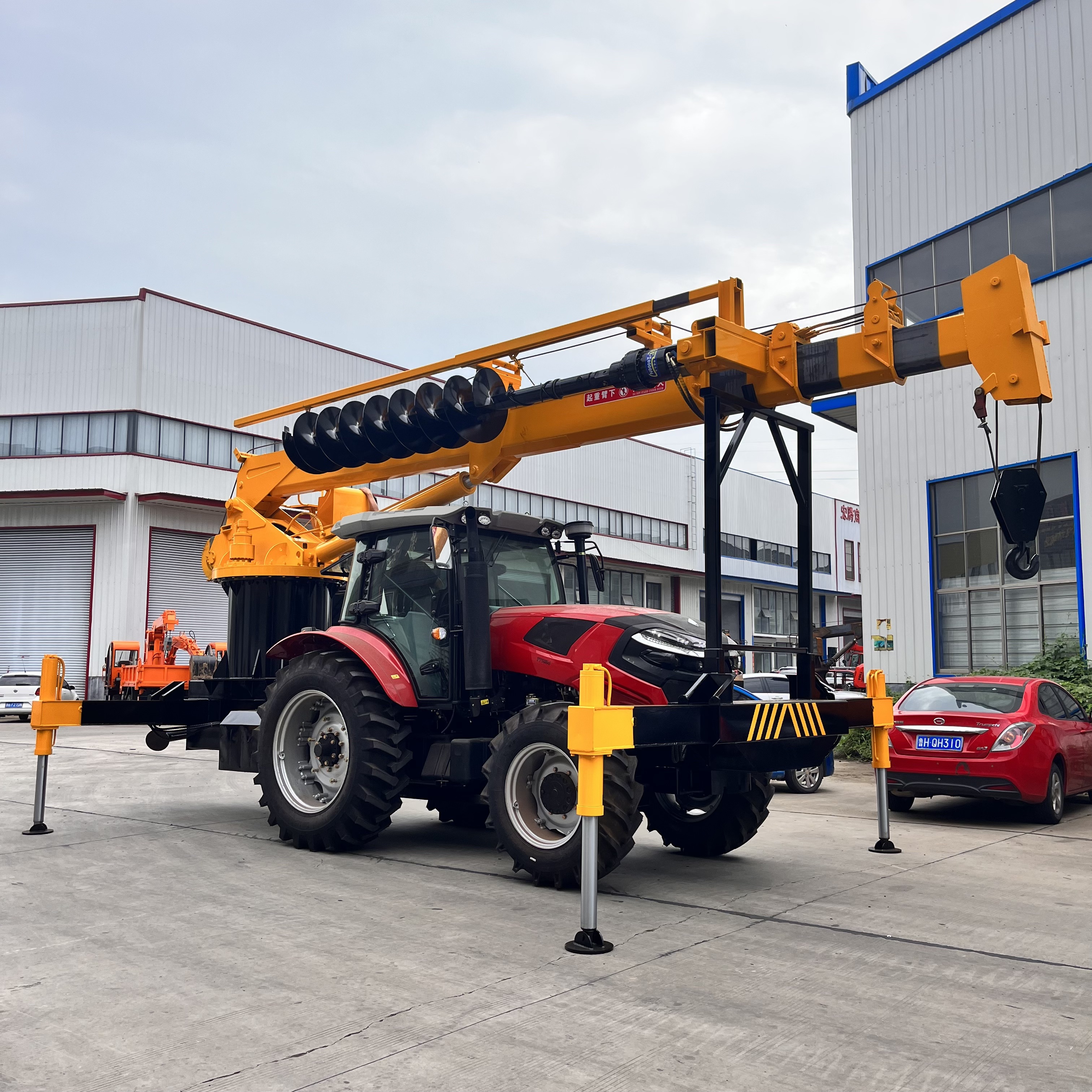 Tractor drilling rig integrated machine