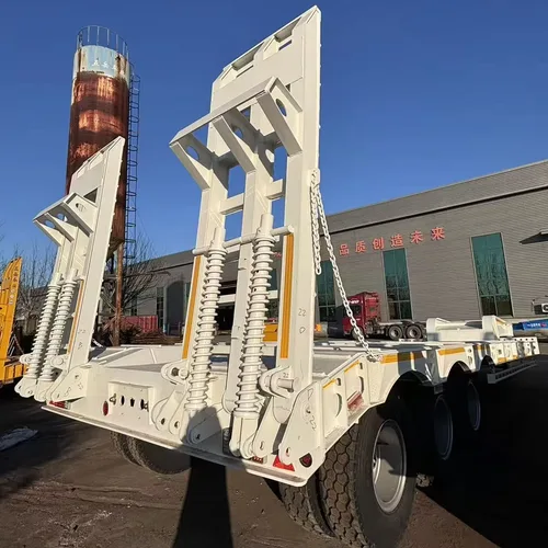 Hot Sale 3 Axle Steel Excavator Transport Lowbed Semi Trailer