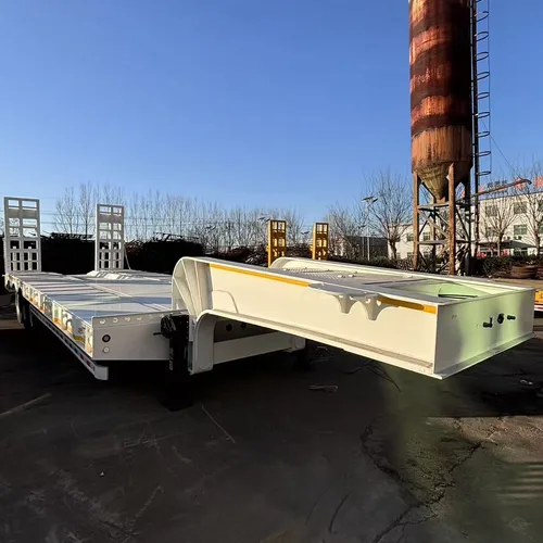 Hot Sale 3 Axle Steel Excavator Transport Lowbed Semi Trailer