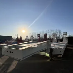 Hot Sale 3 Axle Steel Excavator Transport Lowbed Semi Trailer