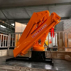 Vehicle mounted folding arm crane