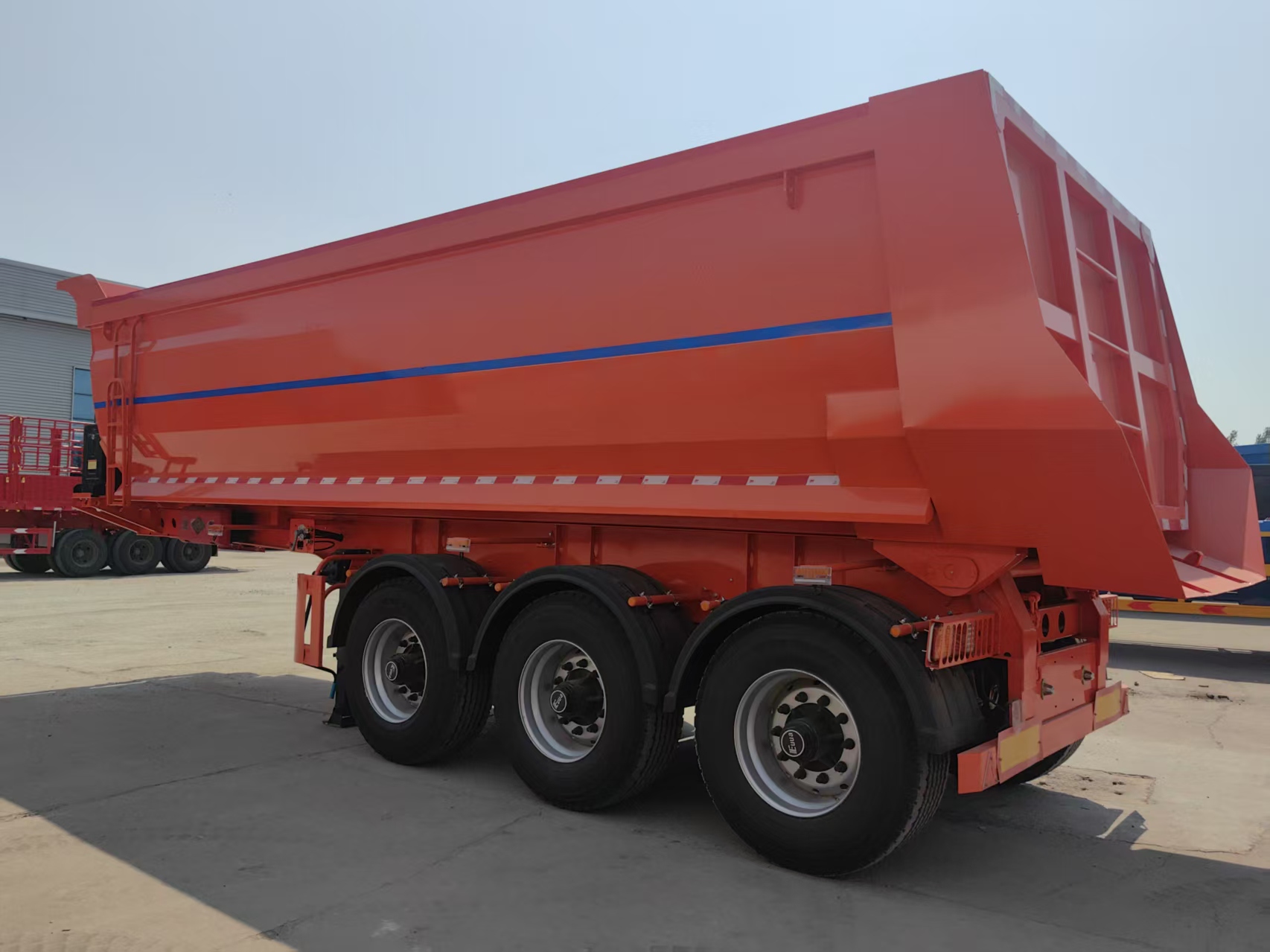 8.5-9.5m Heavy Duty Dump Semi-Trailer Export to Central Asia Fuwa 13T Axle 1200R22.5 Single Tire Construction Transport Semi-Trailer