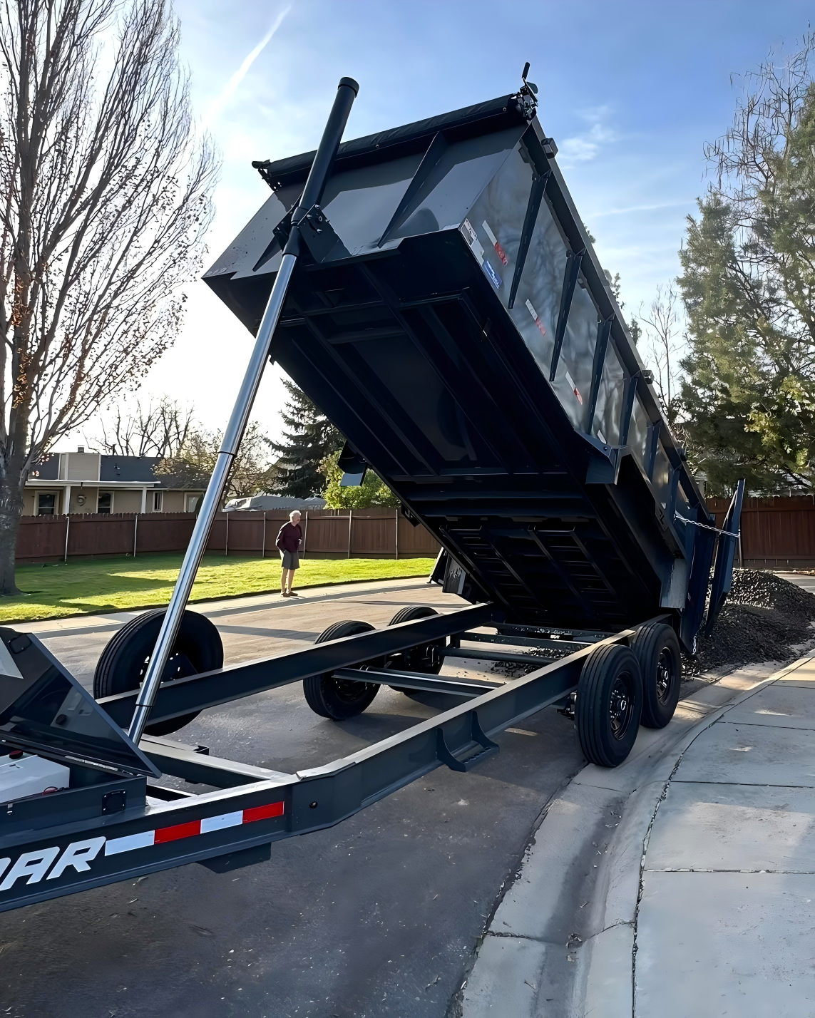 Two-axle dump trailer