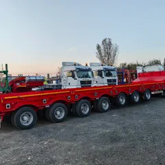 7 Axles 17m Lowbed Semi Trailer for Uzbekistan Export Extendable to 22m Hydraulic Ladder 6 Axles 16.5m Lifting Axle Heavy Transport Trailer