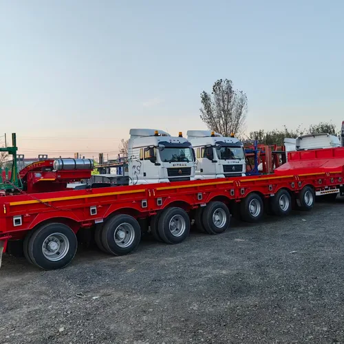 7 Axles 17m Lowbed Semi Trailer for Uzbekistan Export Extendable to 22m Hydraulic Ladder 6 Axles 16.5m Lifting Axle Heavy Transport Trailer