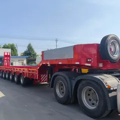 7 Axles 17m Lowbed Semi Trailer for Uzbekistan Export Extendable to 22m Hydraulic Ladder 6 Axles 16.5m Lifting Axle Heavy Transport Trailer