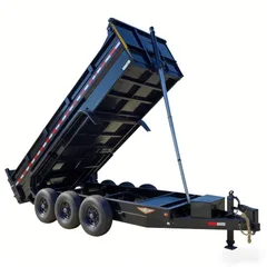 Three-axle dump trailer