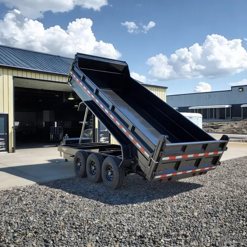 Three-axle dump trailer