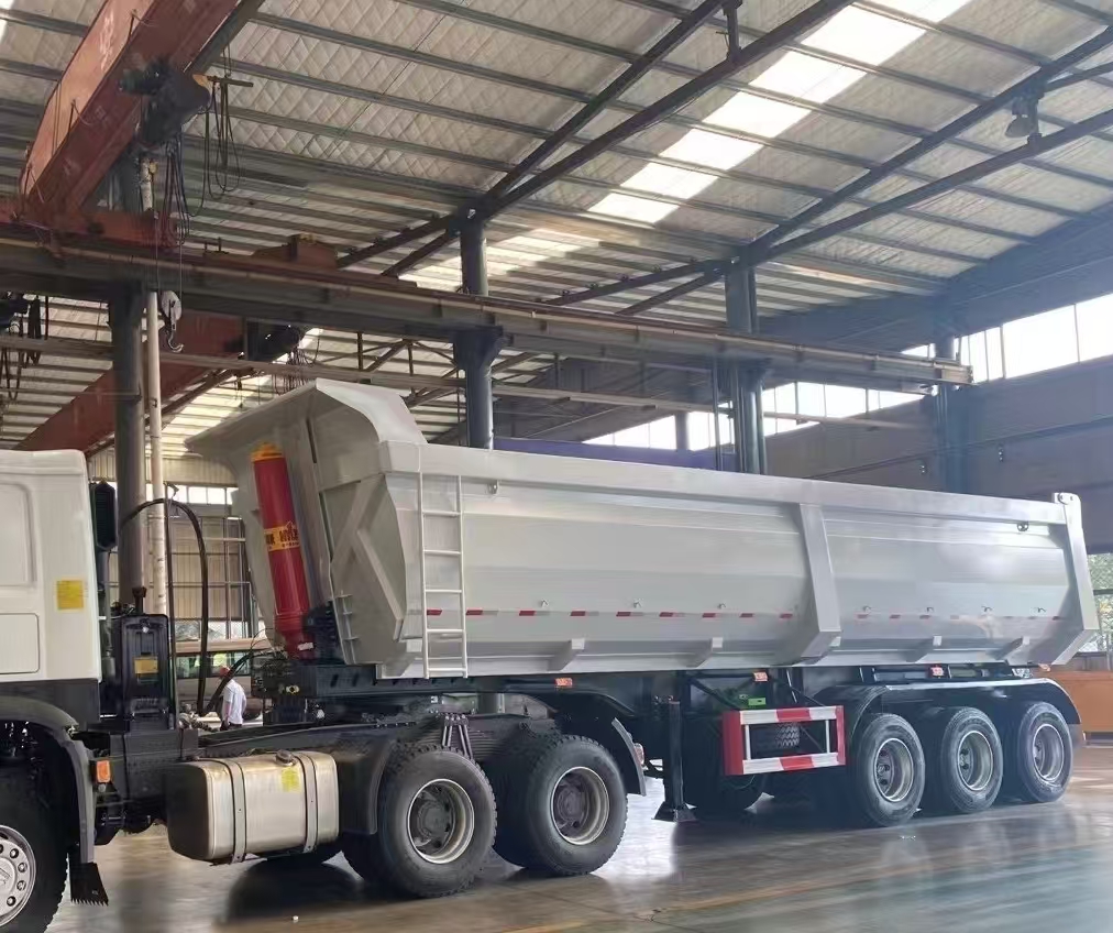 8.5-9.5m Heavy Duty Dump Semi-Trailer Export to Central Asia Fuwa 13T Axle 1200R22.5 Single Tire Construction Transport Semi-Trailer