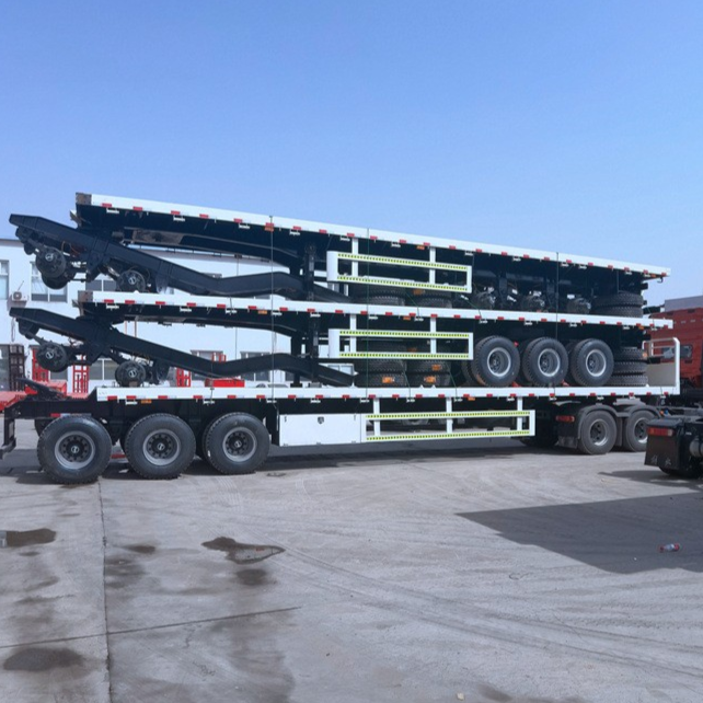 3-Axle 40ft Container Flatbed Semi-Trailer (Stackable)