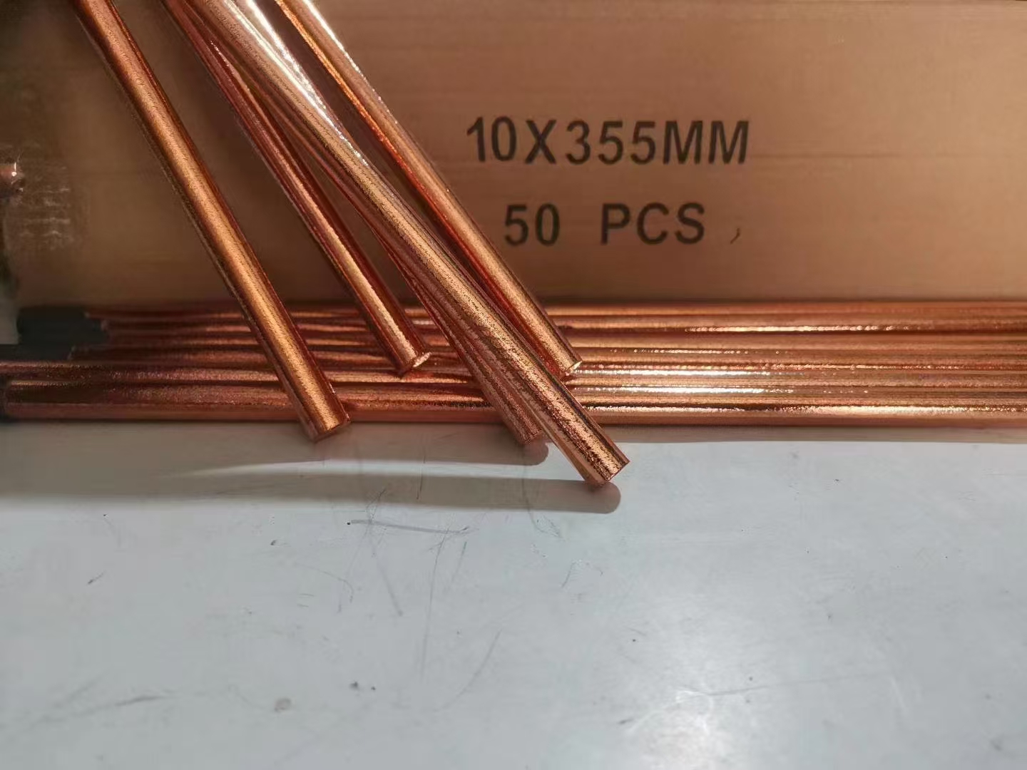 Carbon Arc Gouging Carbon Rods, Copper-Coated Round Carbon Rods10x355mm, 50PCS