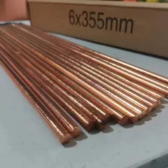 Carbon Arc Gouging Carbon Rods, Copper-Coated Round Carbon Rods10x355mm, 50PCS