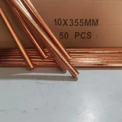 Carbon Arc Gouging Carbon Rods, Copper-Coated Round Carbon Rods10x355mm, 50PCS