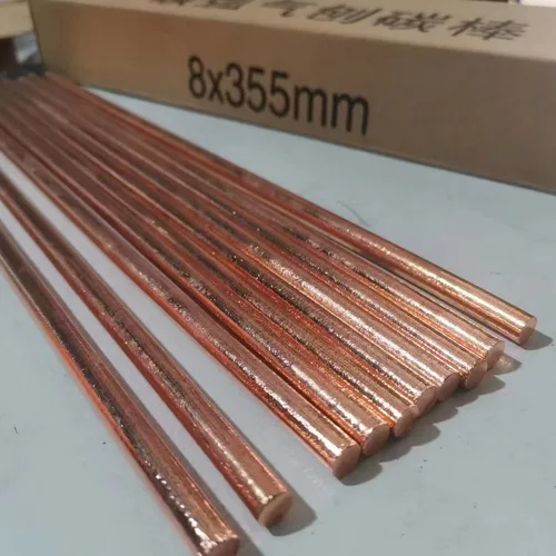 Carbon Arc Gouging Carbon Rods, Copper-Coated Round Carbon Rods10x355mm, 50PCS