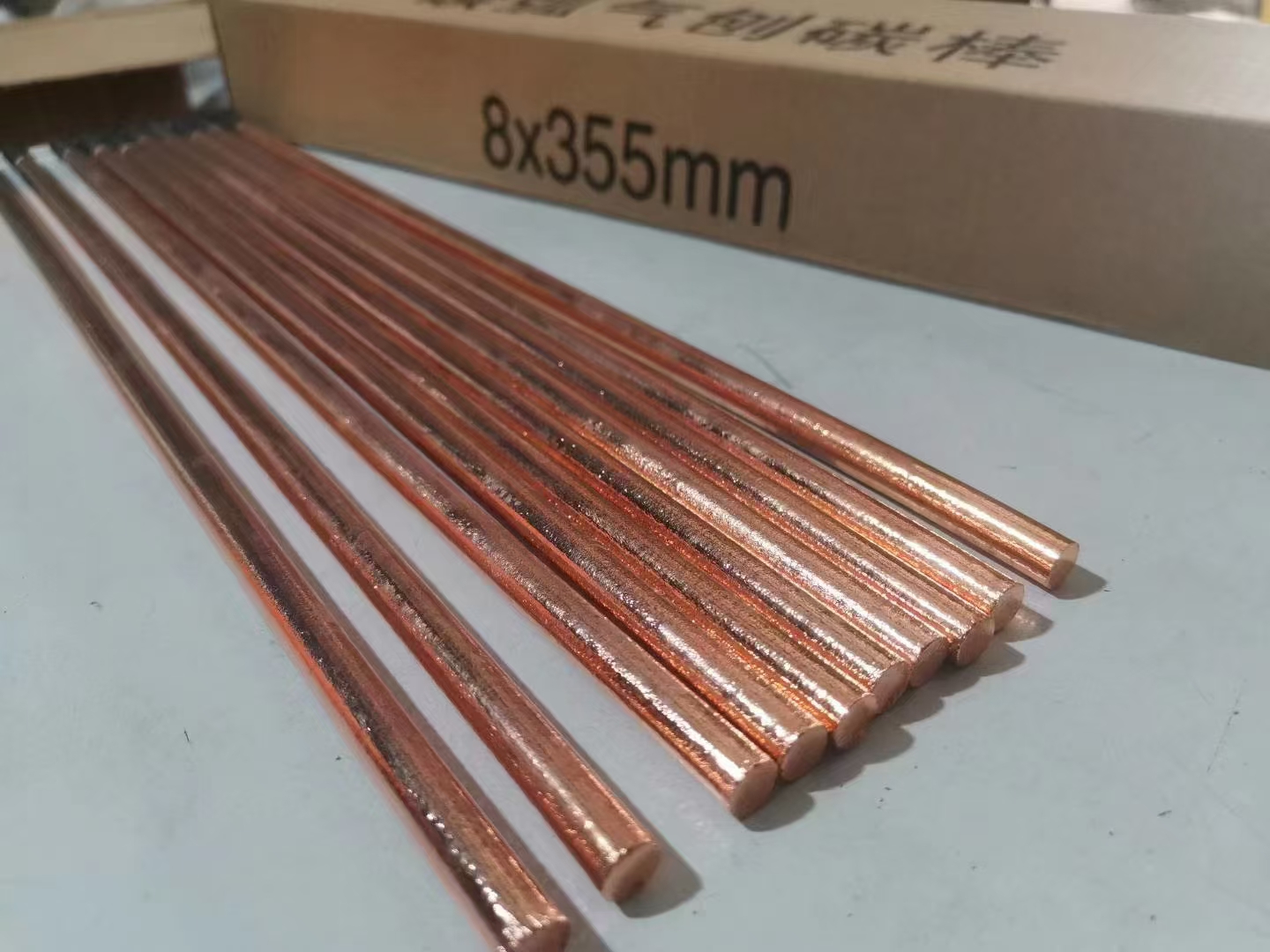 Carbon Arc Gouging Carbon Rods, Copper-Coated Round Carbon Rods10x355mm, 50PCS