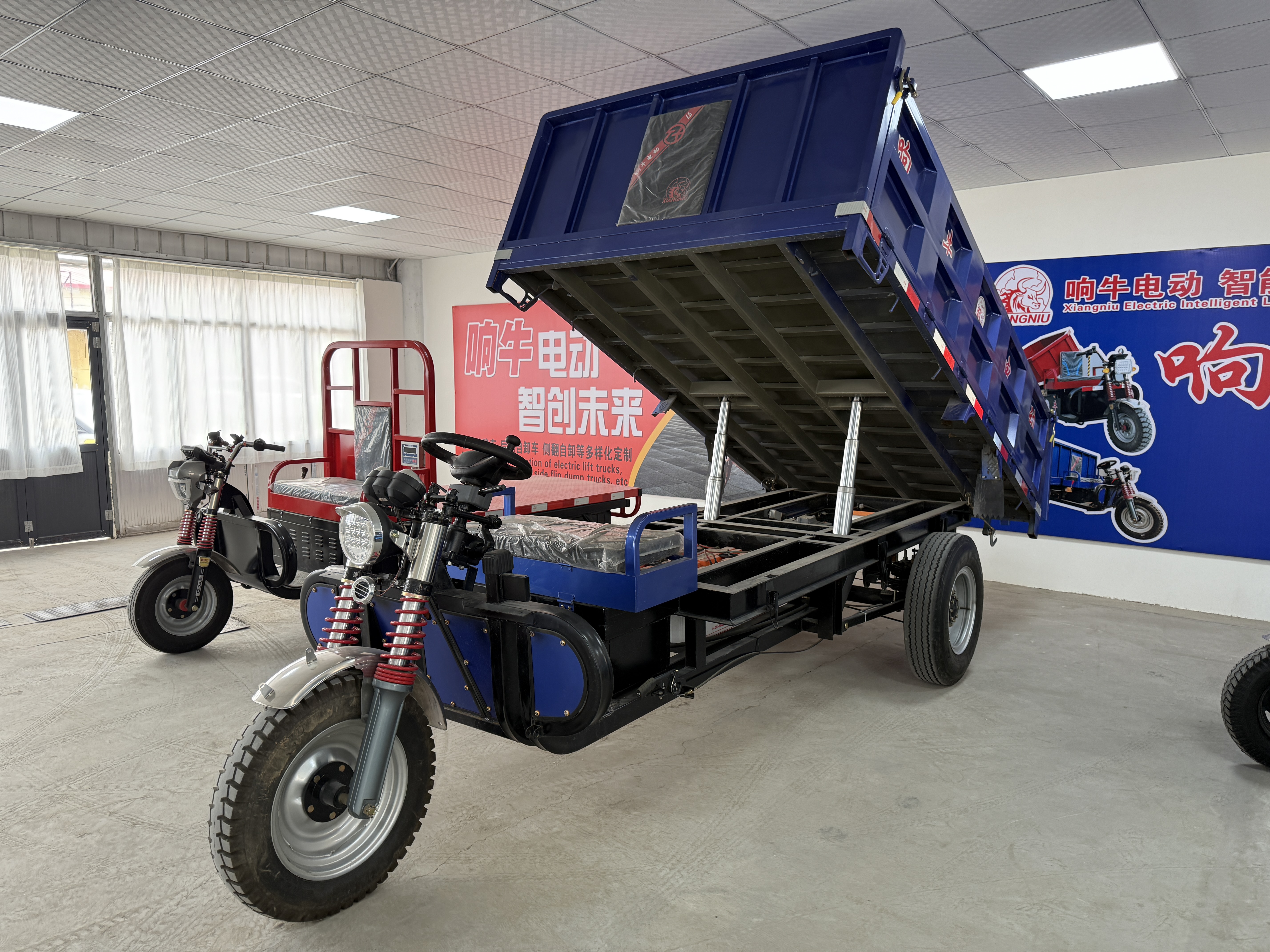Xiangniu 5Ton Electric Dumper Tricycle, 3.2m Cargo Box for Mine & Construction