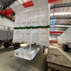 出口型液压侧卸半挂车，配备FUWA/BPW车轴和ABS，适用于非洲、中东矿山泥沙运输