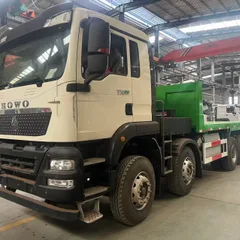 中国重汽出口8×4电池驱动自卸车，支持快速充电和电池更换