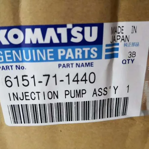 Fuel Injection Pump 6151-71-1440 for Komatsu WA450-3 Wheel Loader, S6D125-1/SA6D125E Diesel Engine, 6-Cylinder In-line Mechanical Pump Assembly.