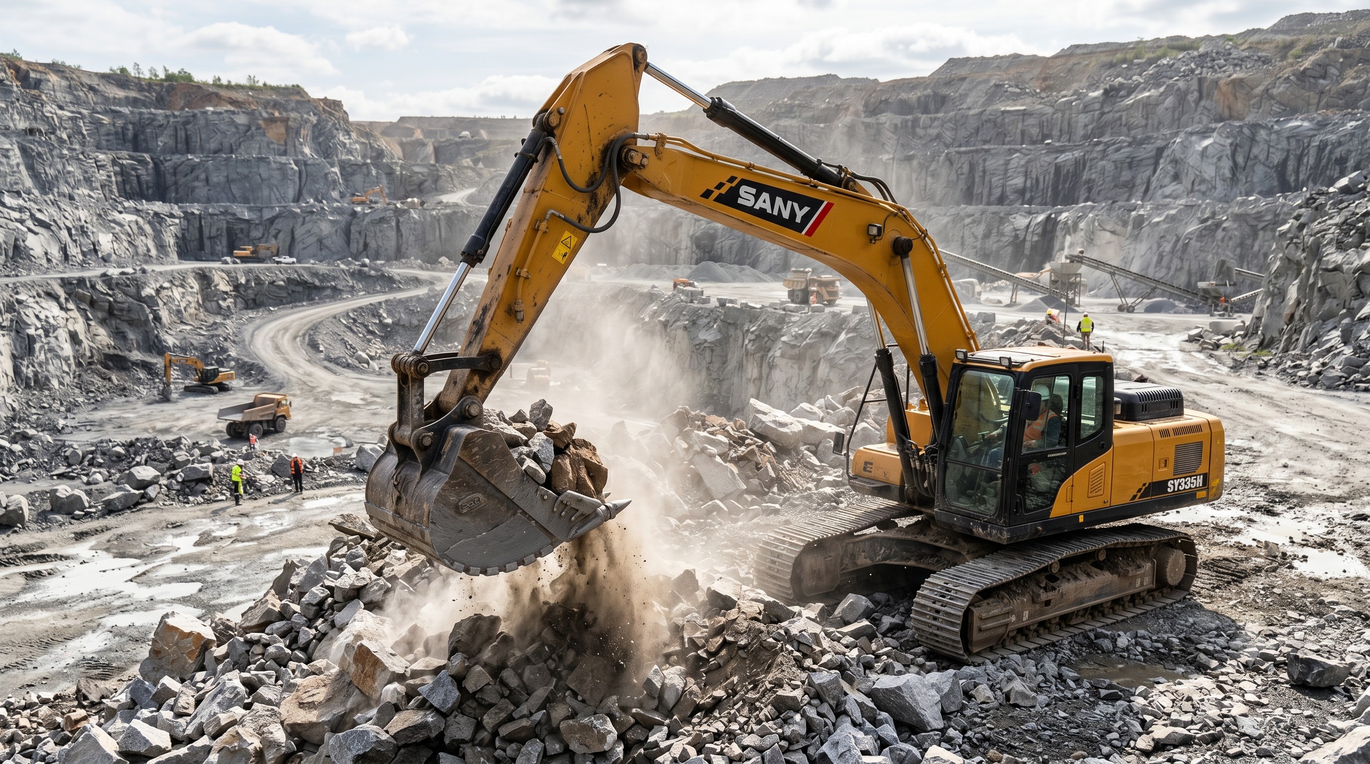 Excavadora de alta resistencia (35T) | SANY SY335H para minería y movimiento de tierras | Exportador global