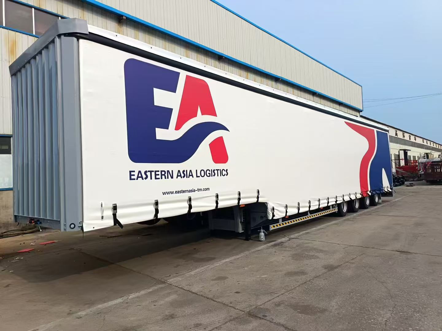 3 Axle Curtain Side Semi Trailer, Sliding Curtain Box Trailer, TIR Certified Side Curtain Trailer for Cross-border Logistics