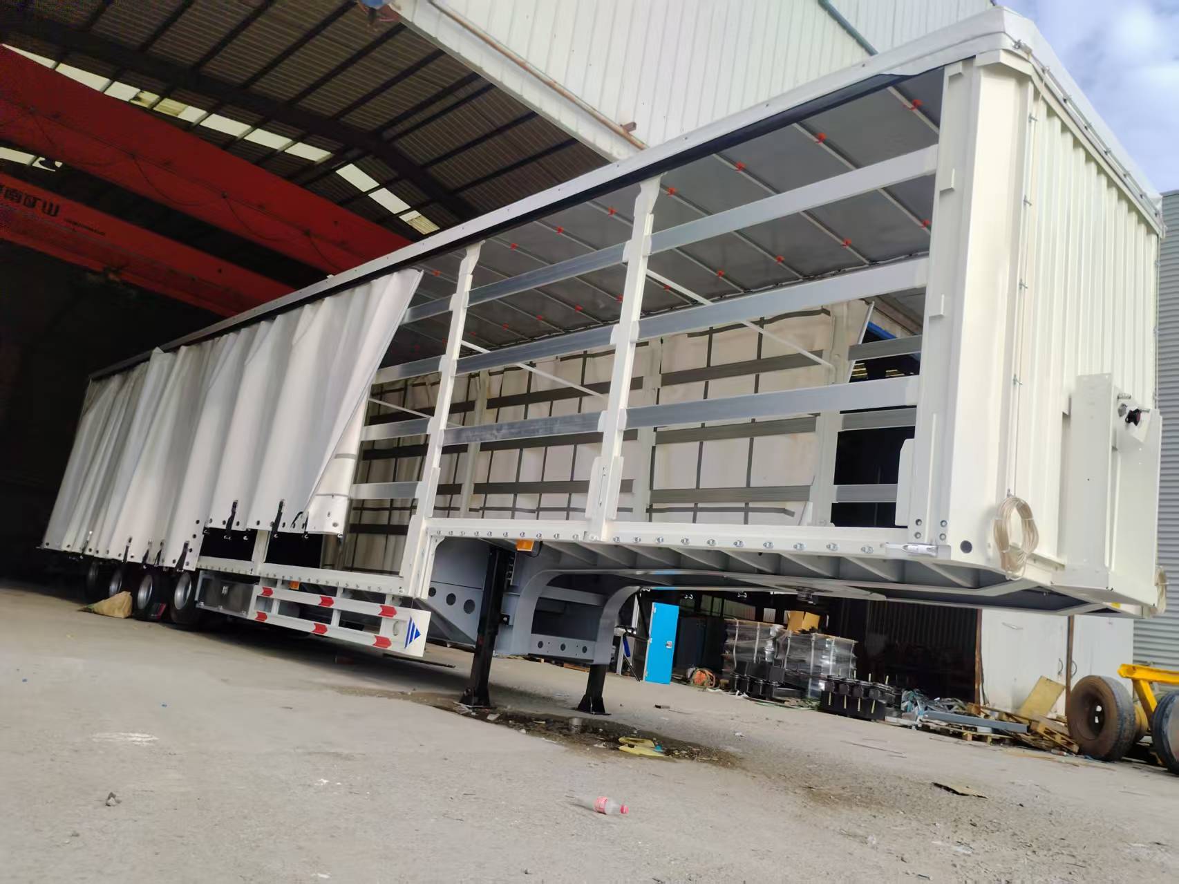 3 Axle Curtain Side Semi Trailer, Sliding Curtain Box Trailer, TIR Certified Side Curtain Trailer for Cross-border Logistics