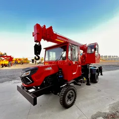 Four unlike a crane attached to a vehicle