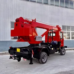 Four unlike a crane attached to a vehicle