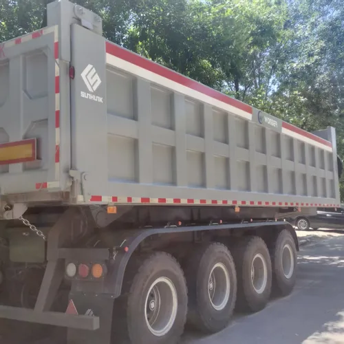 Semirremolque basculante trasero de cuatro ejes, semirremolque basculante de servicio pesado para estiércol y piedra de mina.