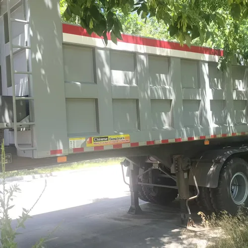 Semirremolque basculante trasero de cuatro ejes, semirremolque basculante de servicio pesado para estiércol y piedra de mina.