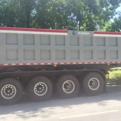 Semirremolque basculante trasero de cuatro ejes, semirremolque basculante de servicio pesado para estiércol y piedra de mina.