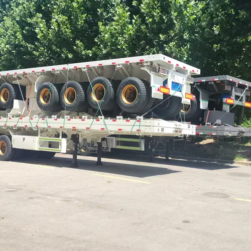 Semirremolque de plataforma plana de tres ejes de 13 m, semirremolque de transporte de contenedores y carga de acero.