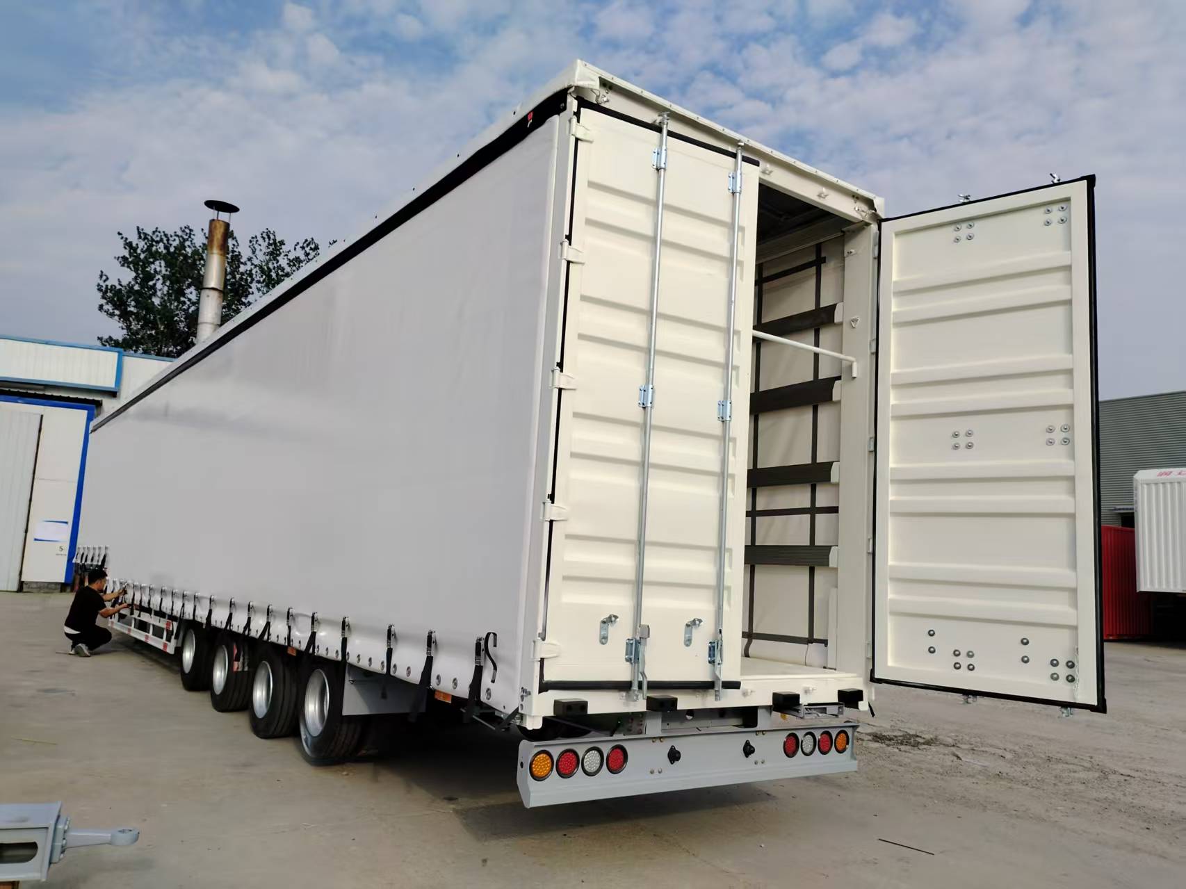 3 Axle Curtain Side Semi Trailer, Sliding Curtain Box Trailer, TIR Certified Side Curtain Trailer for Cross-border Logistics