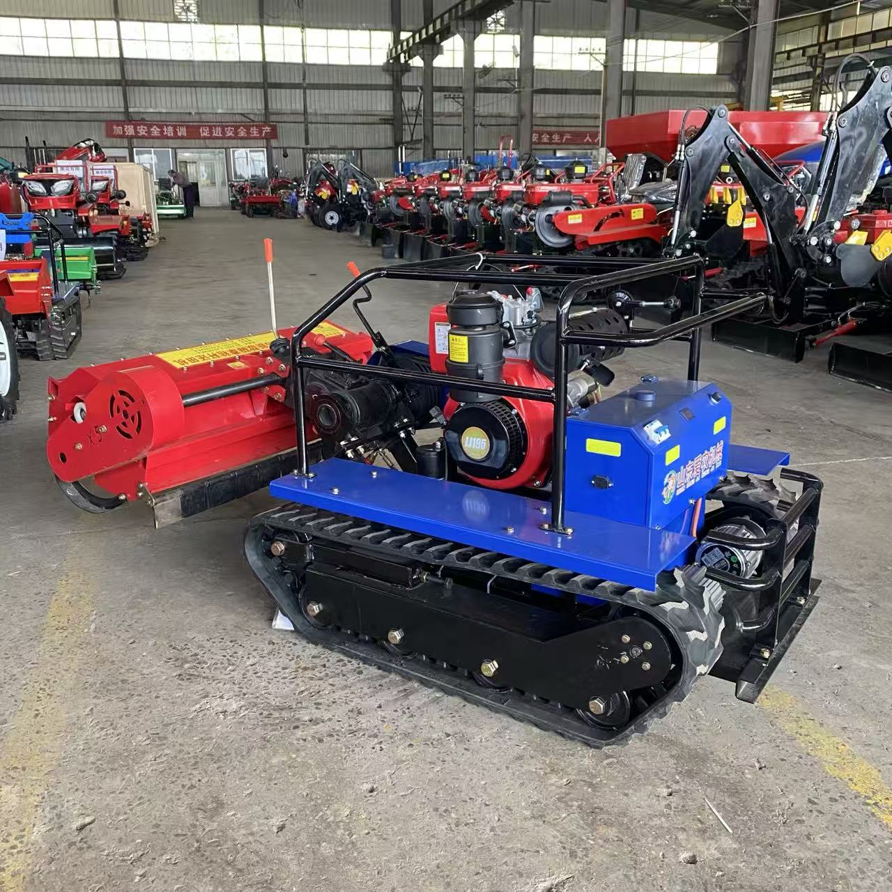 Multi-Function Remote-Controlled Gas-Electric Hybrid Tracked Rotary Tiller Drop Shipping Available