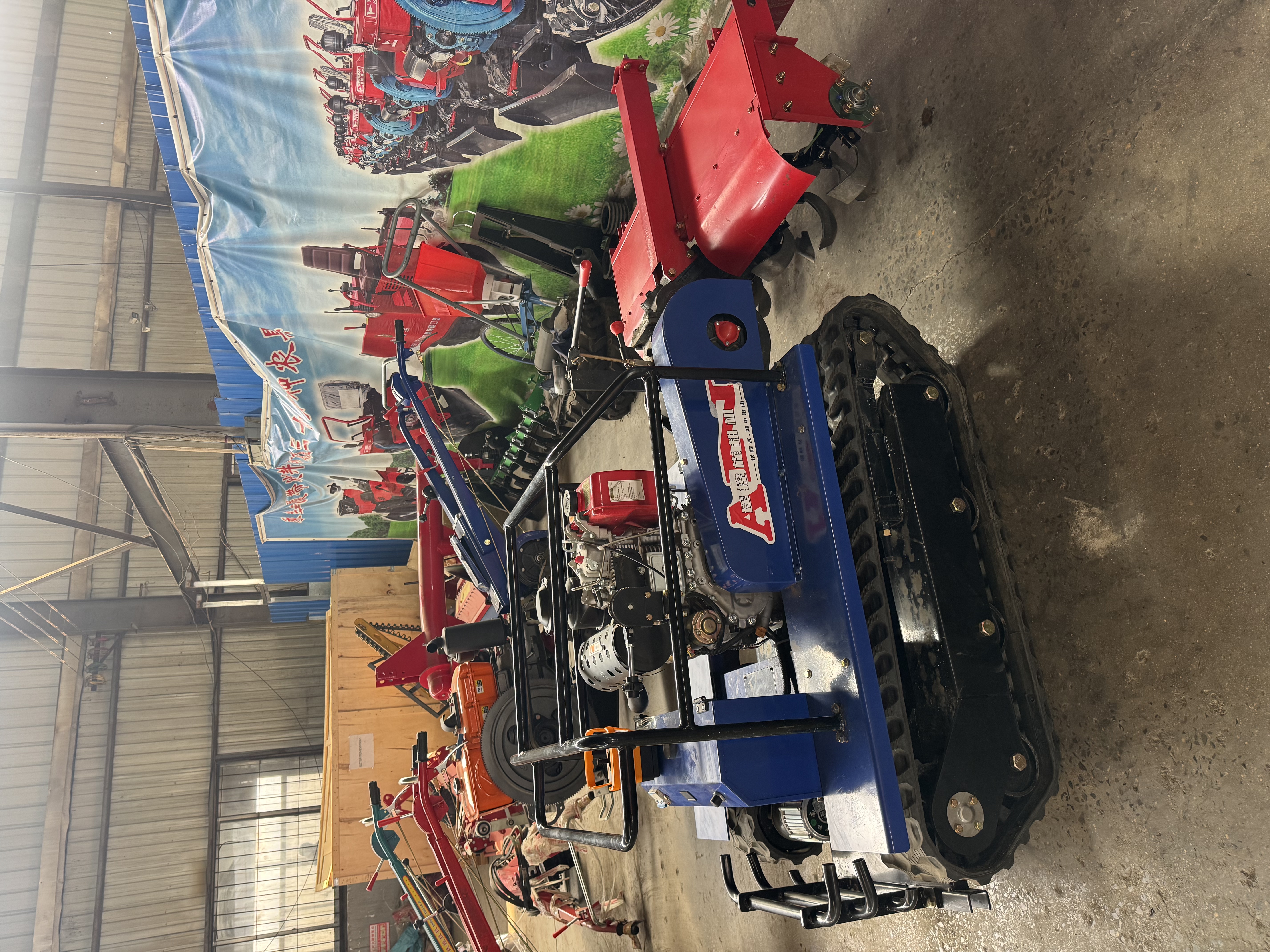 Multi-Function Remote-Controlled Gas-Electric Hybrid Tracked Rotary Tiller Drop Shipping Available