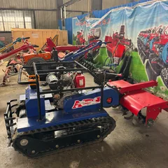 Multi-Function Remote-Controlled Gas-Electric Hybrid Tracked Rotary Tiller Drop Shipping Available