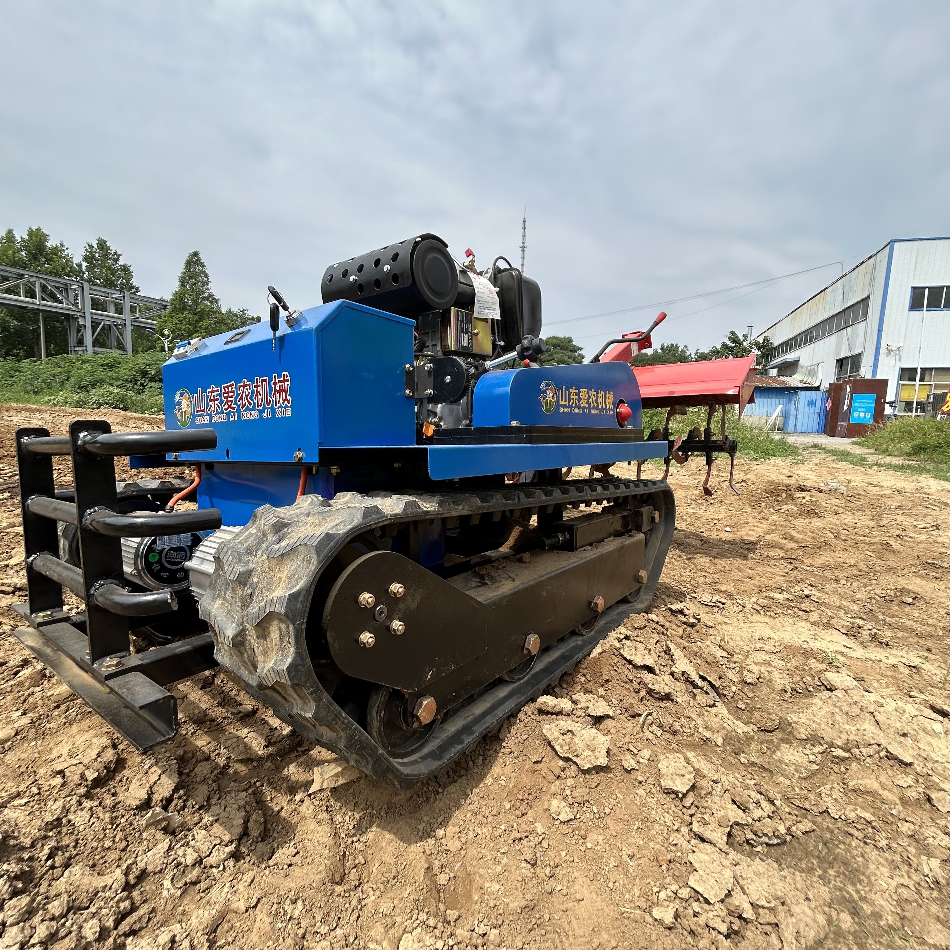 Multi-Function Remote-Controlled Gas-Electric Hybrid Tracked Rotary Tiller Drop Shipping Available