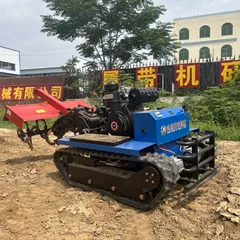 Multi-Function Remote-Controlled Gas-Electric Hybrid Tracked Rotary Tiller Drop Shipping Available