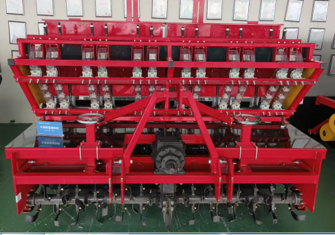 12-Row Garlic Seeder, Tractor-towed Semi-automatic Planter with Continuous Ditching & Drip Irrigation