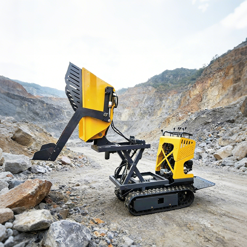 China Automatic Tracked Mini Dumper Adjustable Dump Truck 4x4 Mini Dumper Crawler Wholesale High Efficiency Mini Dumper 500kg