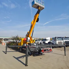 Aerial Work Vehicle for Municipal Maintenance & Installation, Electric Control with Wireless Remote Control, 28m Platform