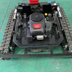 Gas-powered Remote Control Crawler Lawn Mower, All-terrain Operation, Ideal for Orchards & Courtyards