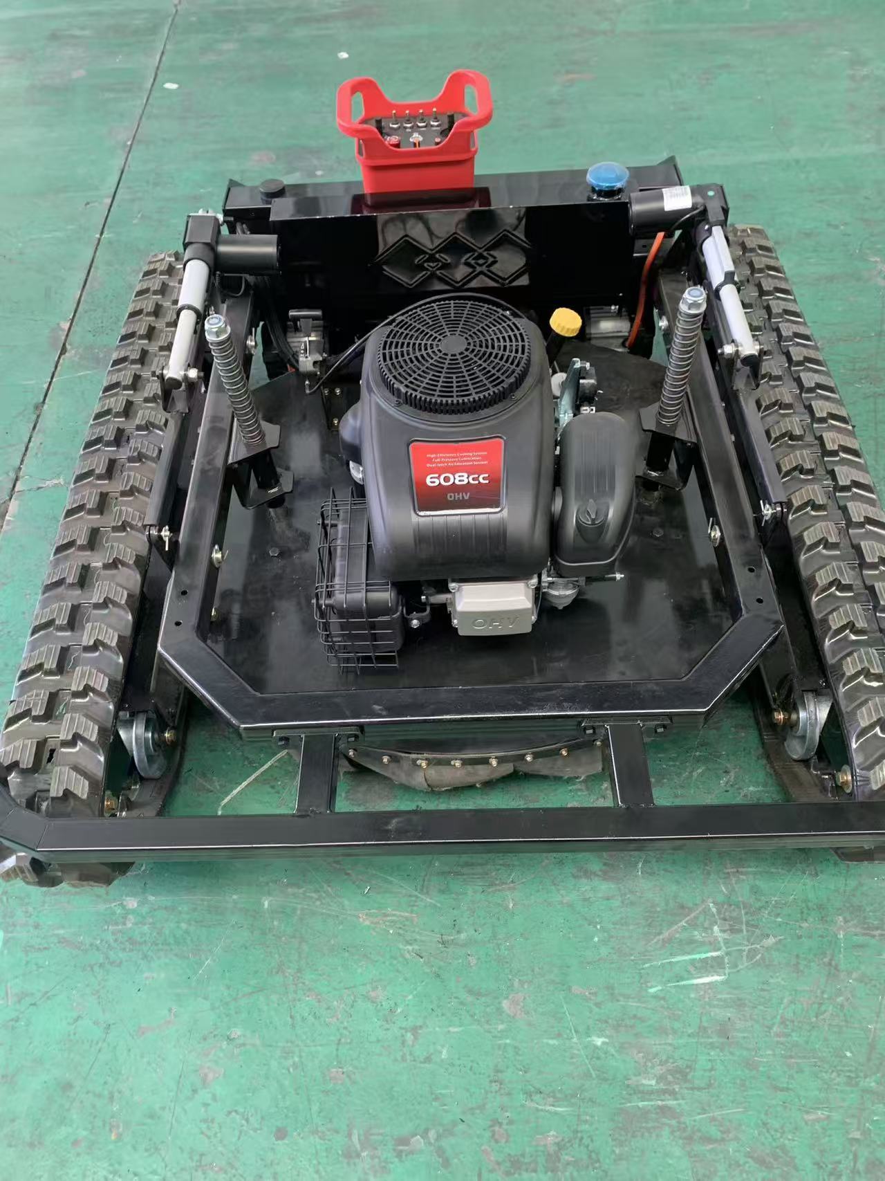 Gas-powered Remote Control Crawler Lawn Mower, All-terrain Operation, Ideal for Orchards & Courtyards