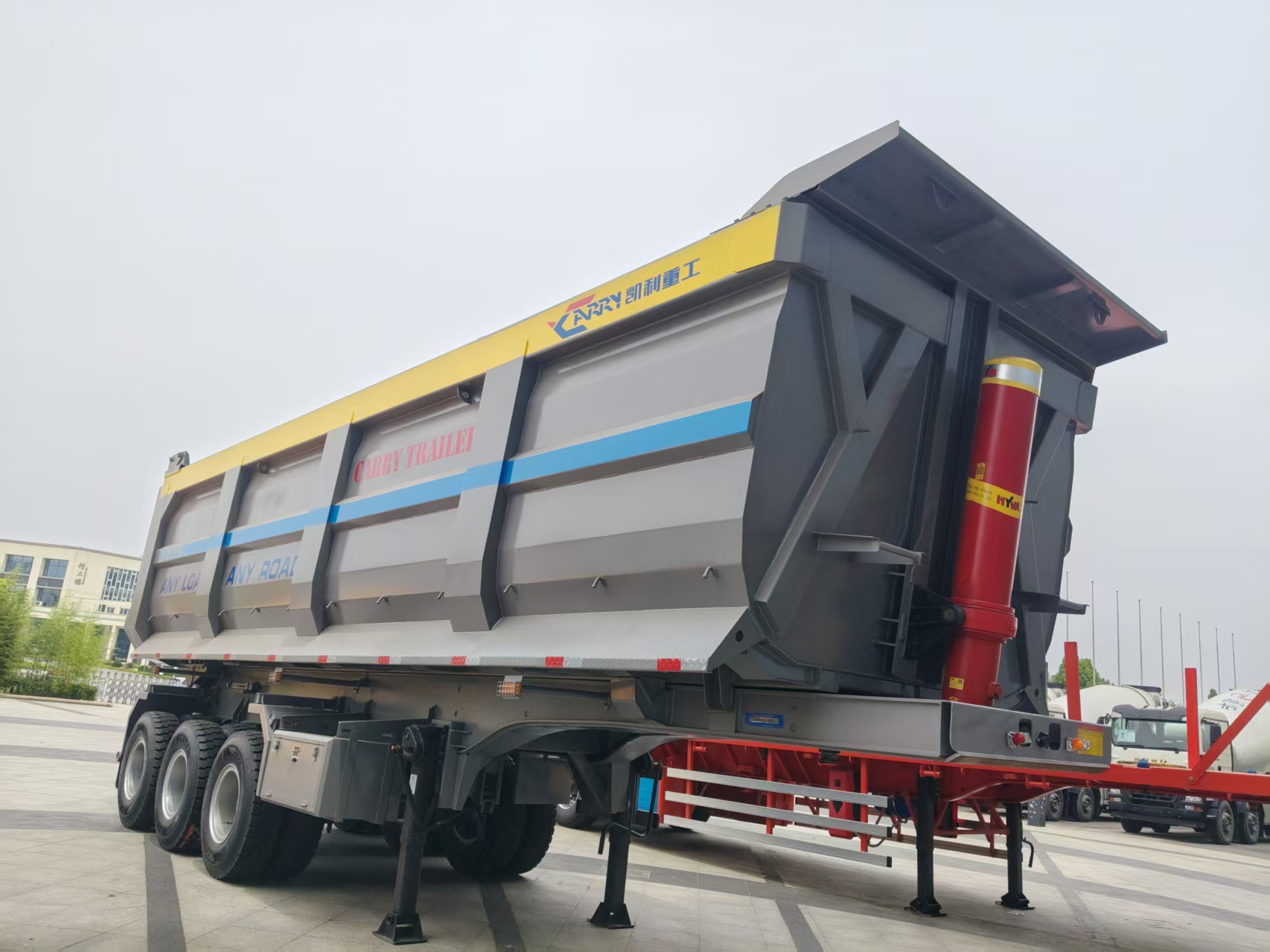 10-11m Rear Tipper Semi-Trailer, 3/4 Axles Optional, U-type High-strength Steel Body
